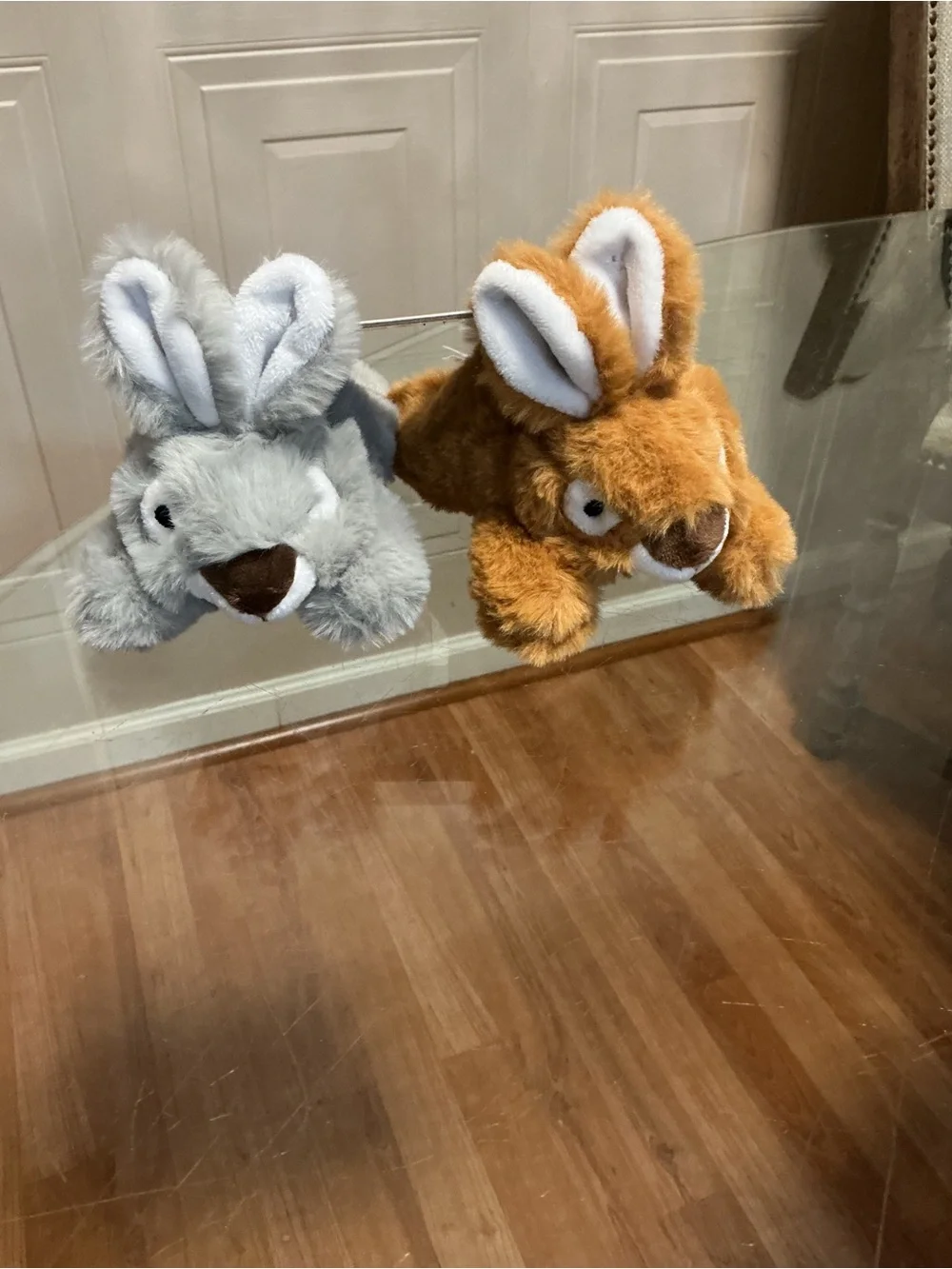 Pack of 2 Dog Toys Plush Bunnies Smoochy Pet Pals Squeaker & Crinkles 5